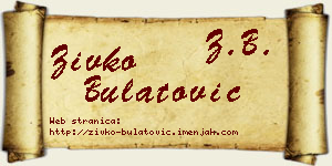 Živko Bulatović vizit kartica